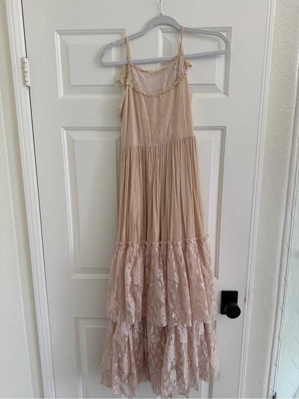 Blush Lace Tiered Maxi Skirt - Picture 2 of 3